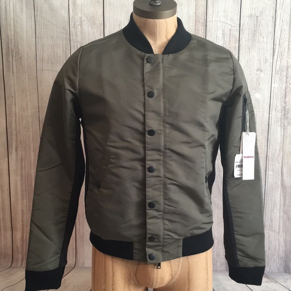 Hudson men's olive bomber jacket